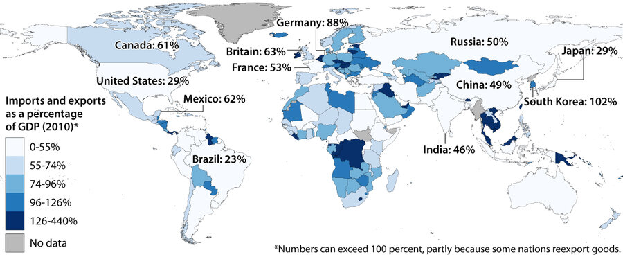 Exports and imports represent less than a third of the economies of the US, Brazil, and Japan, while countries with a high dependence on foreign trade – such as Canada, Mexico, Germany, and South Korea – have more to lose in a trade war. Even Russia and China are more vulnerable than the US.