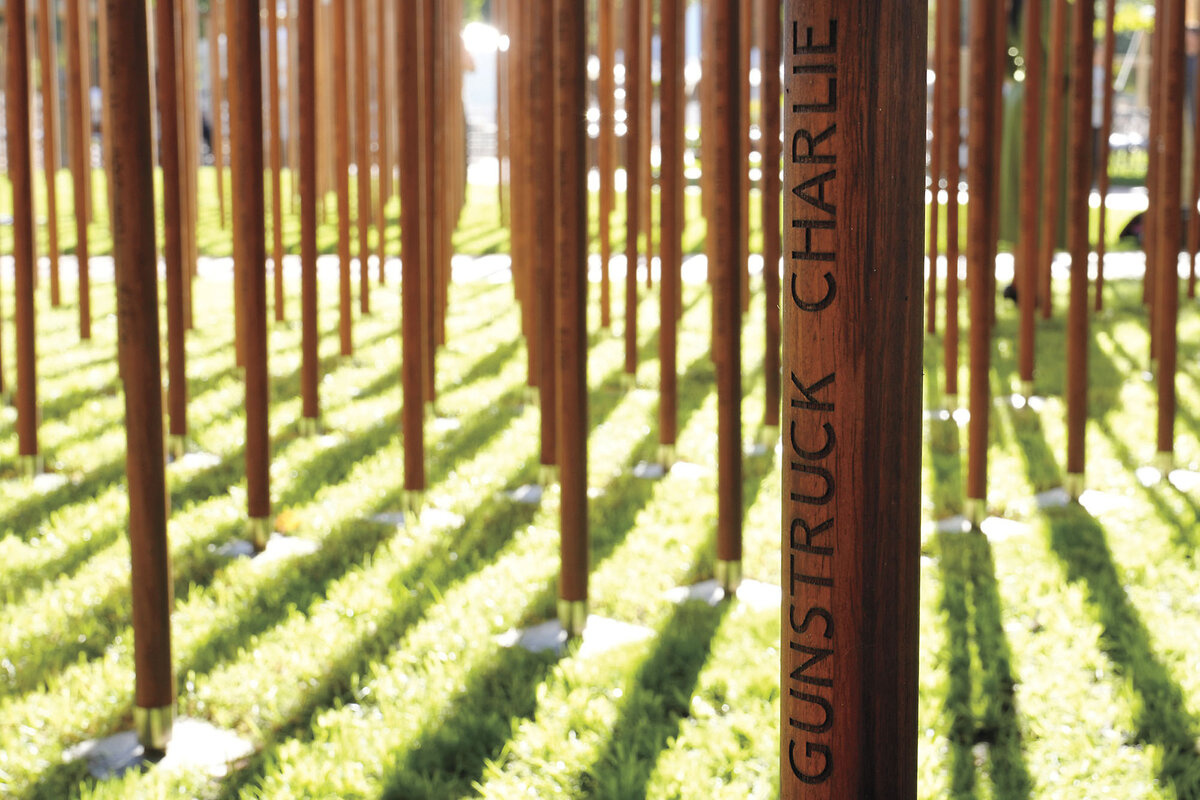 In Cape Town, a World War I memorial of posts set vertically into the ground bears the names of 1,772 Black South Africans.