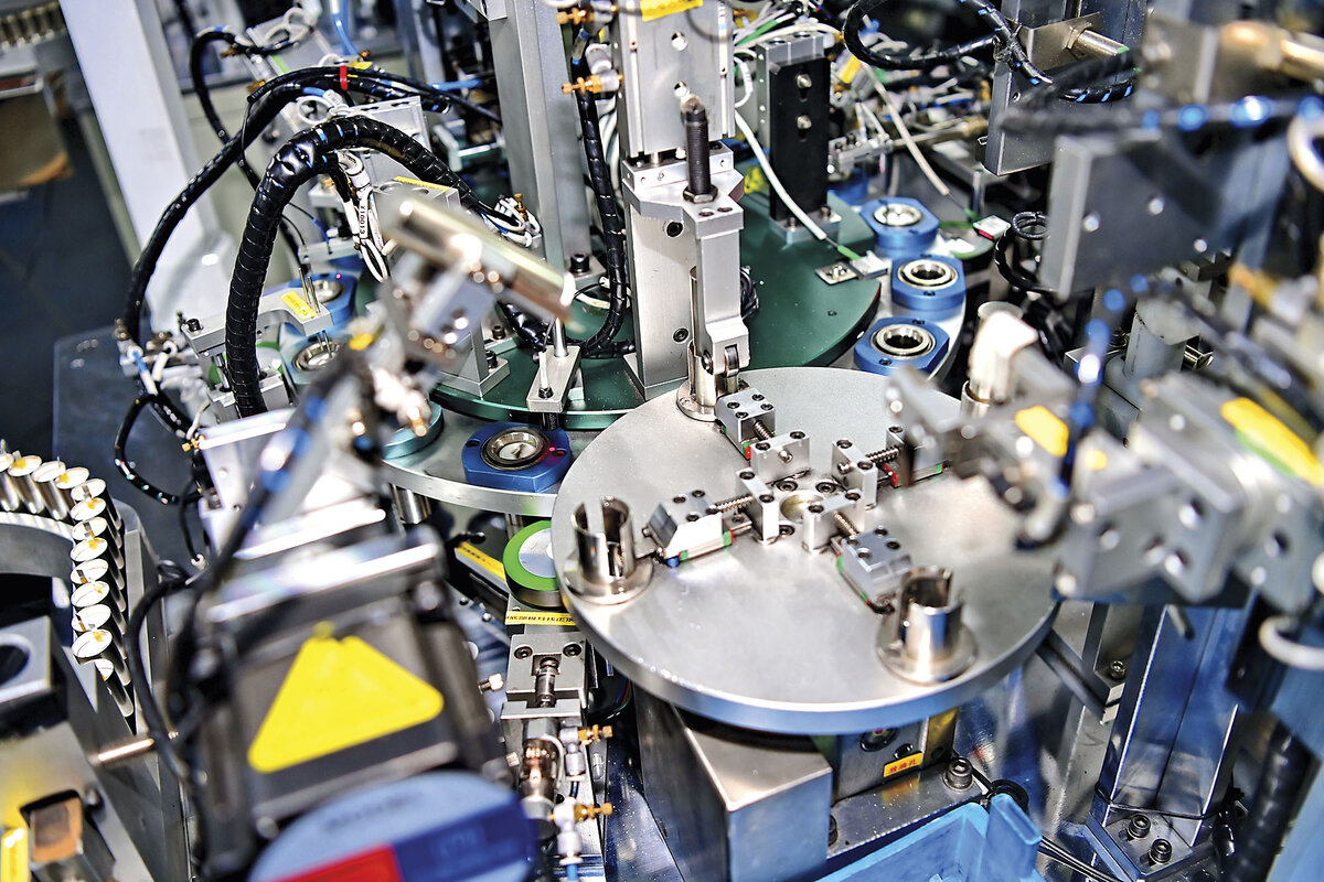 An automated production line builds lithium batteries at a energy technology enterprise in Fuzhou, China.