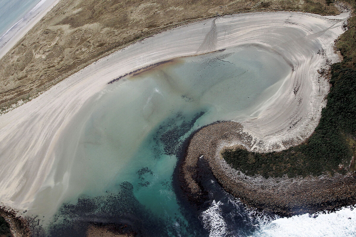 Seen from the air, Stewart Island, known as Rakiura, is south of most of New Zealand’s landmass.