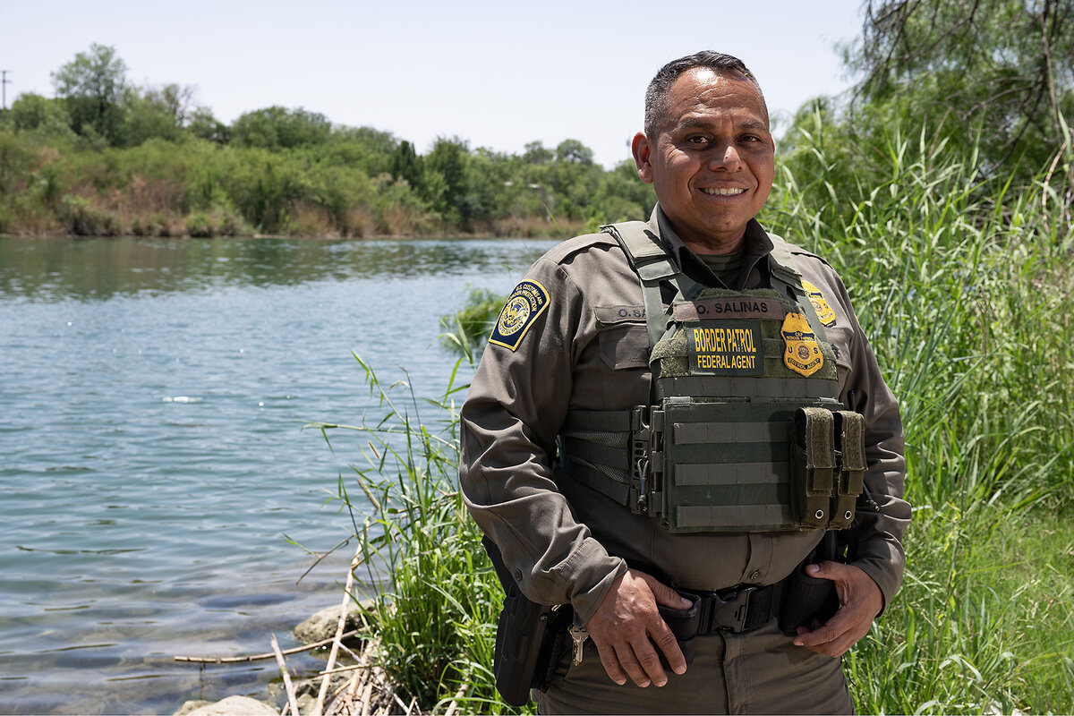 Oscar Salinas, patrol agent in charge of the Border Patrol’s Del Rio Station, stands by the Rio Grande in May near Eagle Pass, Texas. 