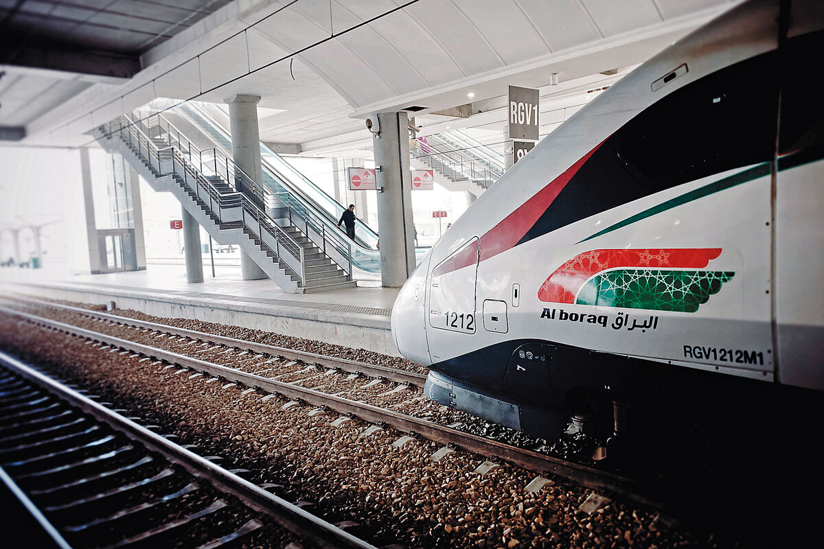 Passengers can take this high-speed LGV Al Boraq train from Rabat station in the capital of Morocco.