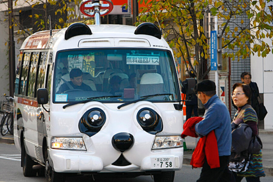On the bus in japan