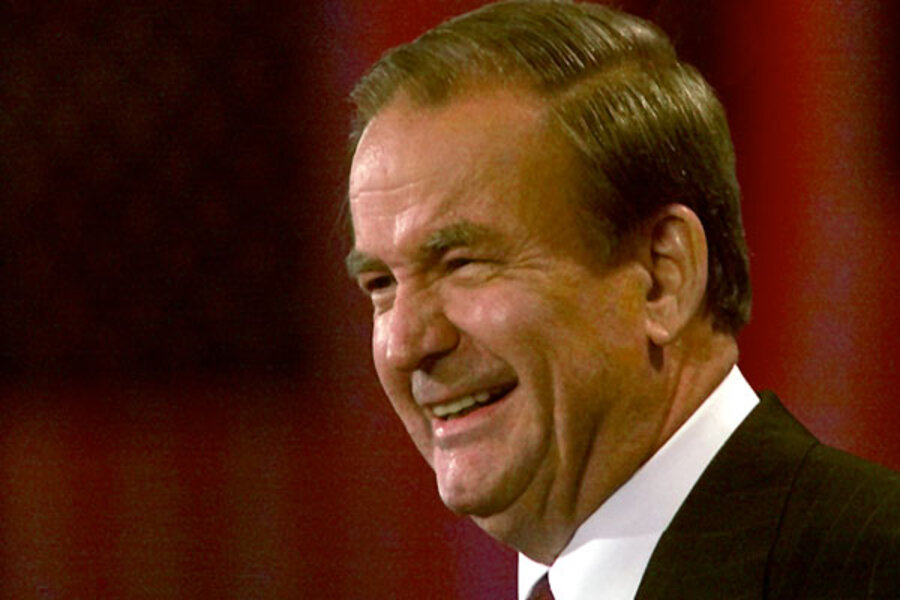 Then president. Saul Buchanan. Pat Buchanan campaign logo.