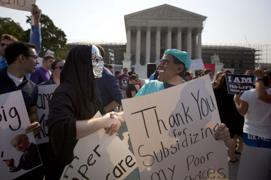 Outside Supreme Court Health Care Ruling Ignites Cauldron Of Emotion