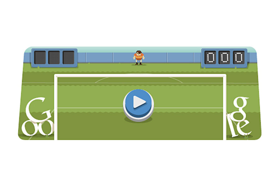 London 2012 soccer: Olympics day 15 Google doodle game