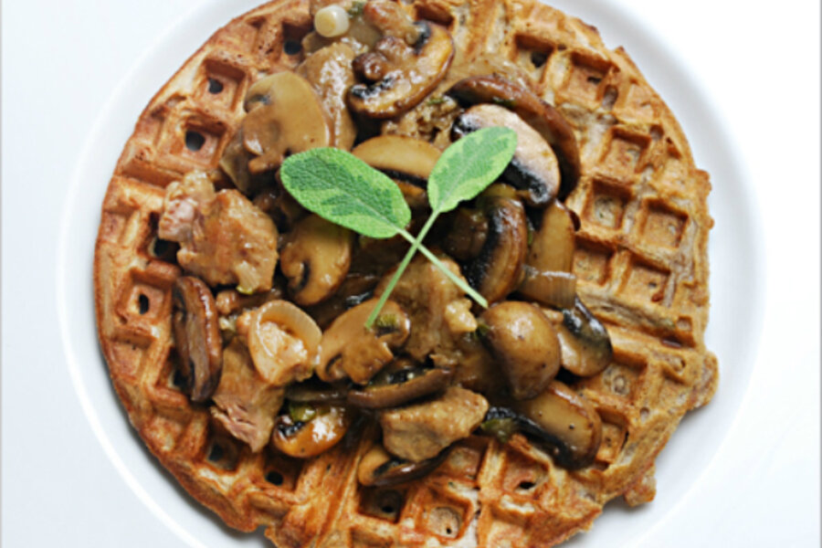 National Waffle Day Savory Waffles With Mushrooms And Braised Veal Csmonitor Com