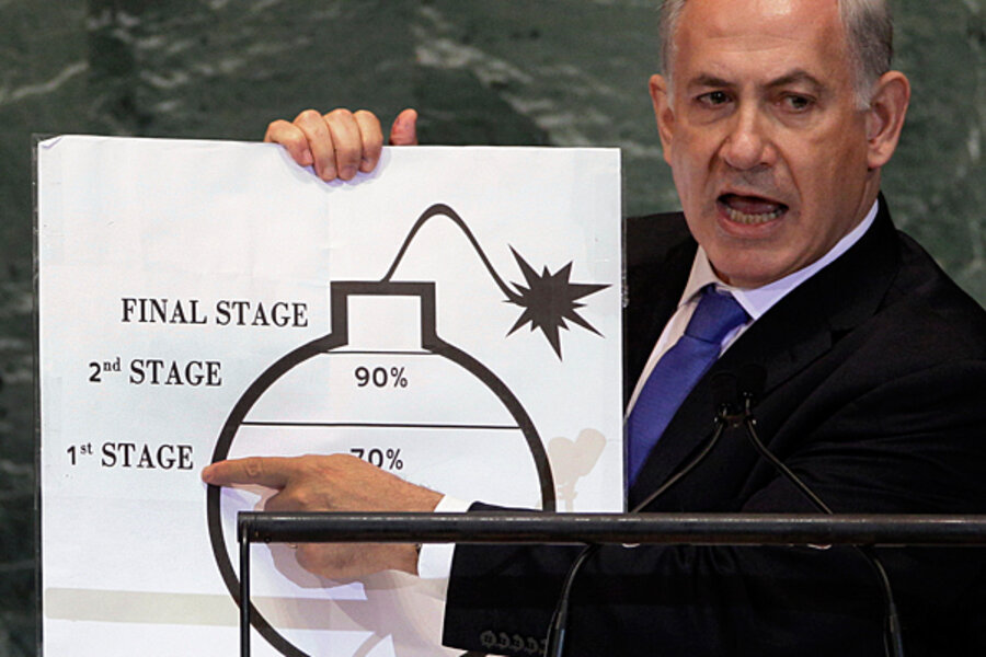 Netanyahu's simple bomb graphic confuses the nuclear
