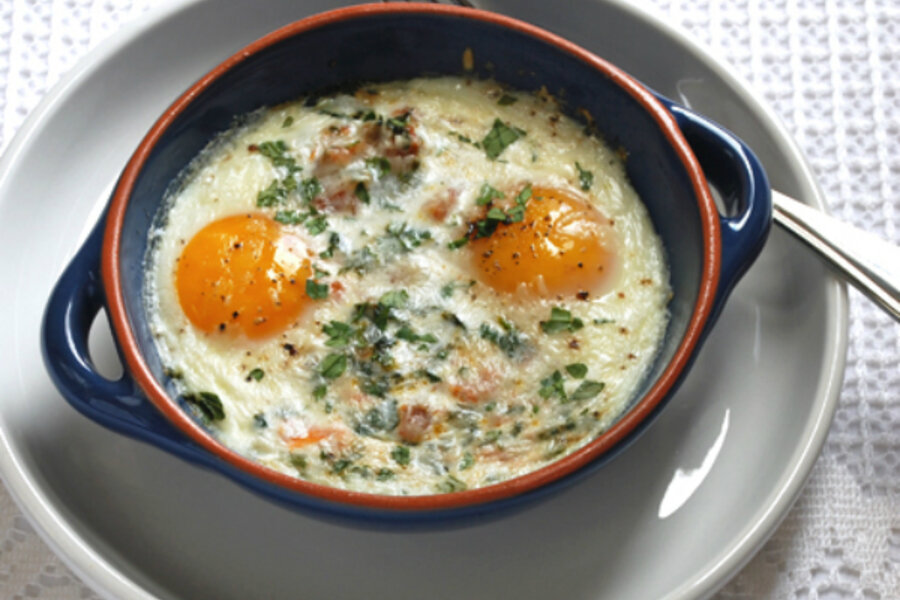 Baked eggs with tomato and spinach - CSMonitor.com