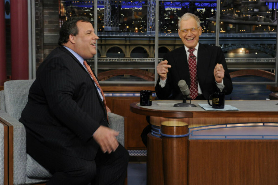 Chris Christie eats doughnut on Letterman. Was he making a point ...