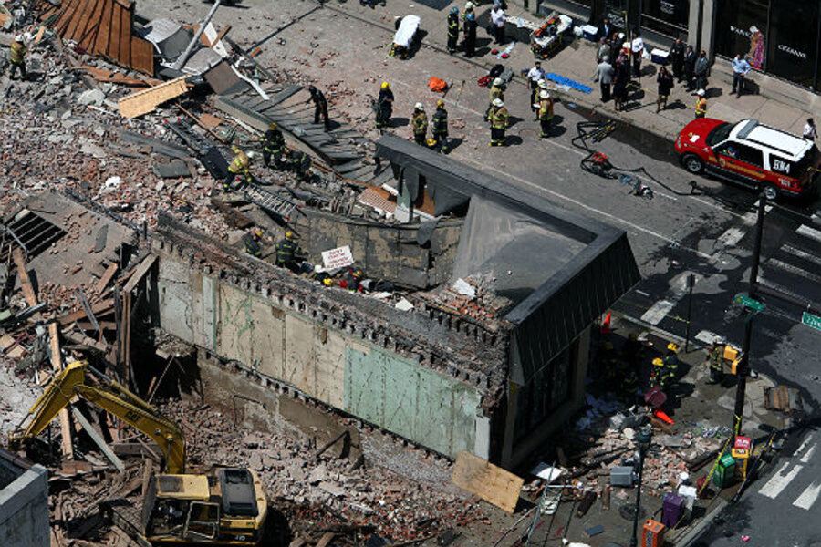 Philadelphia building collapse Rescuers dig through rubble