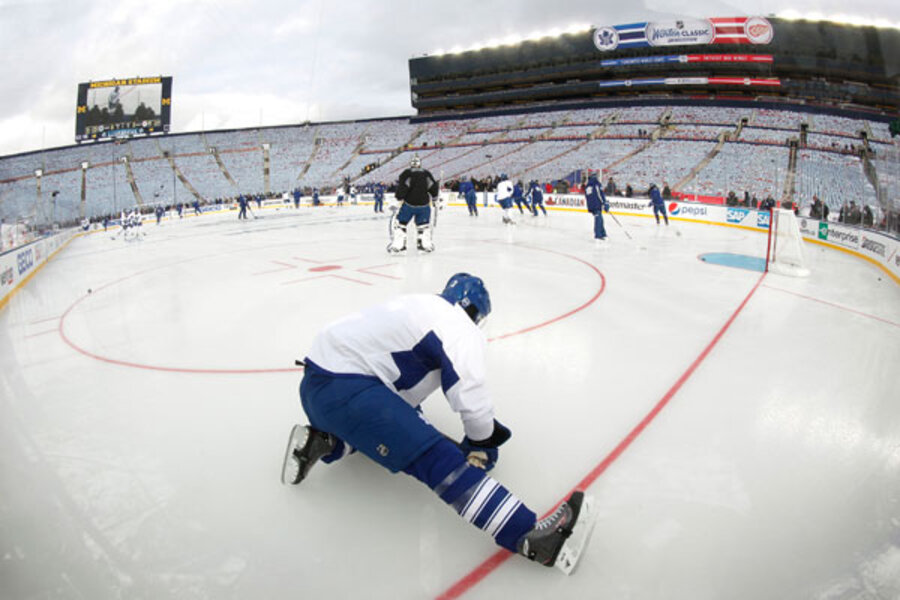 NHL Stadium Series: Soldier Field transformed into hockey rink (Video)