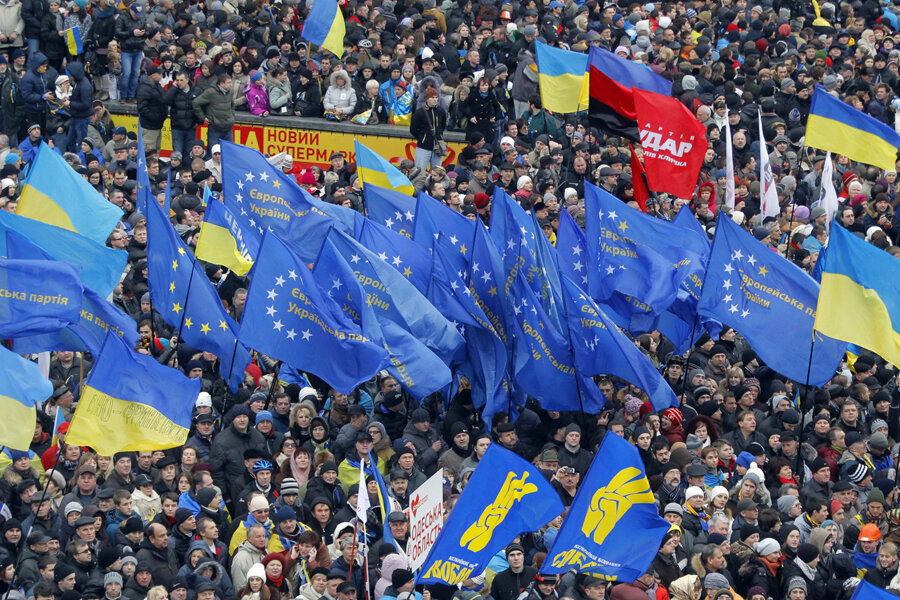 Image result for ukraine protests eu flaGS