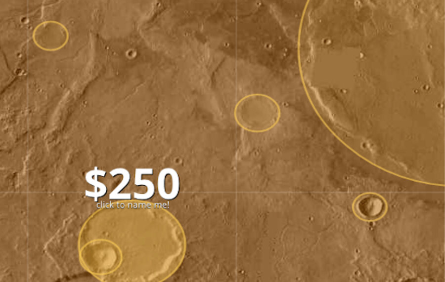 How to name a patch of Mars real estate for only 5