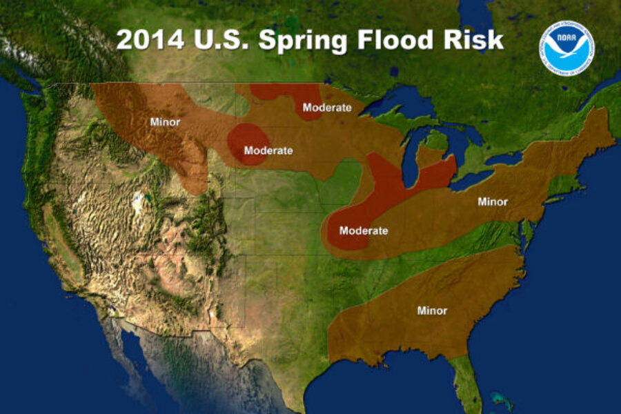 Noaa Flood Zone Map Noaa Spring Outlook: Floods For Some, But Drought Could Spread -  Csmonitor.com