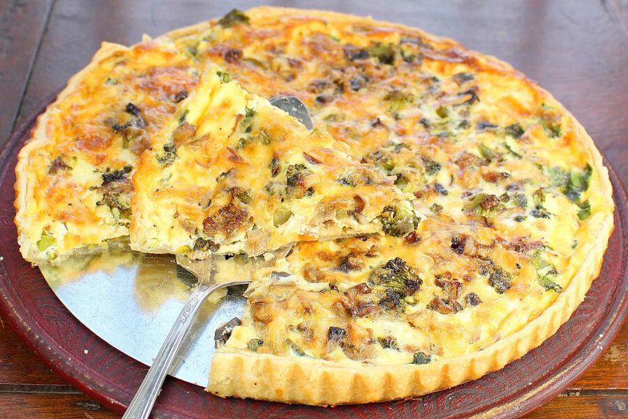 Quiche with broccoli, mushrooms, and kale - CSMonitor.com