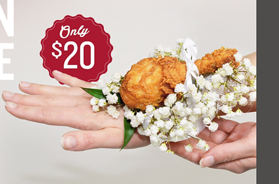 Drumstick corsage from KFC Are fast food chains this desperate for young customers?