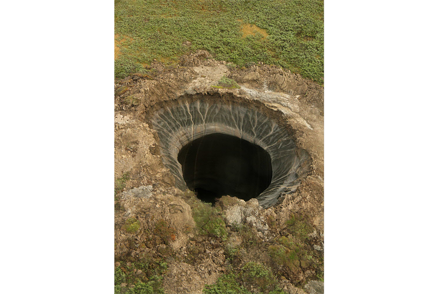Giant hole appears at 'the end of the world' in Siberia