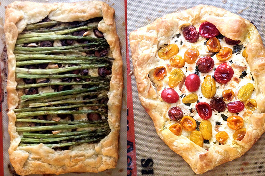 Savory Tart Two Ways Tomato And Goat Cheese Or Asparagus And Mushroom Csmonitor Com