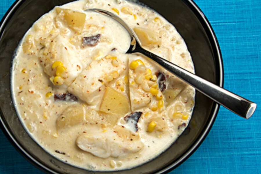 Fish and corn chowder