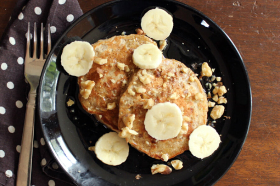 Oatmeal banana bread pancakes
