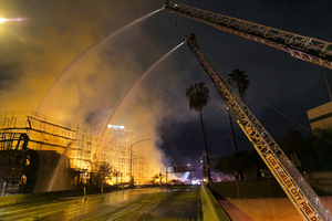 Los Angeles Residential Complex, Under Construction, Destroyed By Fire ...