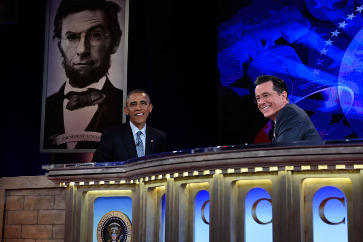 President Obama takes over for Stephen Colbert. How did Obama do? -  CSMonitor.com
