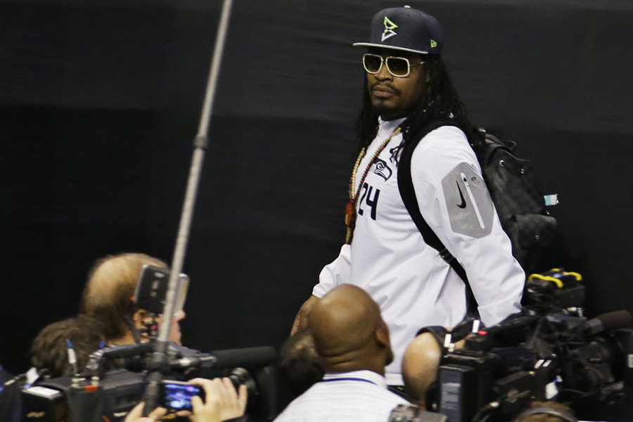 Marshawn Lynch At Super Bowl Media Day I M Only Here So I Don T Get Fined Csmonitor Com