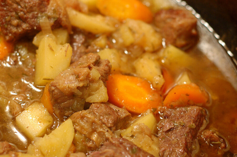 A Passover meal: short ribs with root vegetables and spring herbs ...