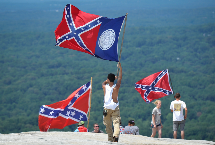 confederate flag waving drawing