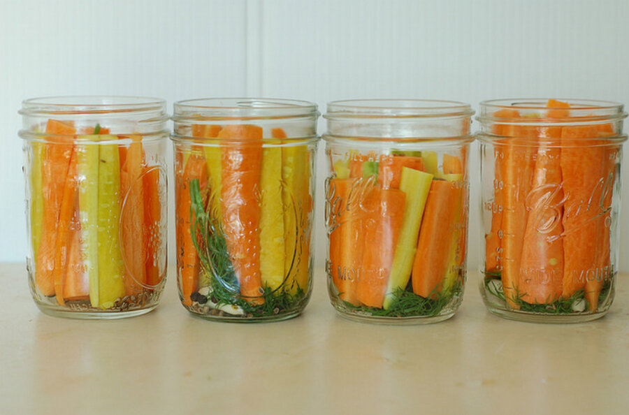 Pickled carrots with coriander and cumin seed