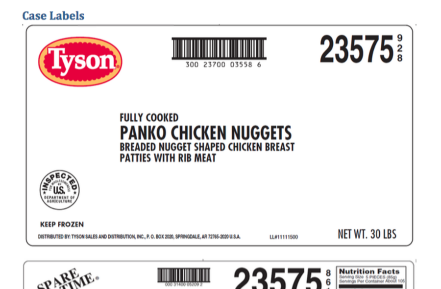 tyson chicken nuggets nutrition facts