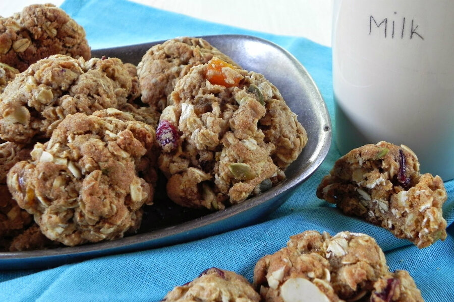 Loaded whole wheat oatmeal cookies
