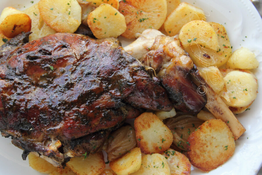 Slow-roasted lamb shoulder - CSMonitor.com
