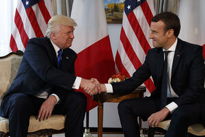 Extravaganza of activities in the open, but will Trump be able to withstand pressuring with diplomacy in private? Macron arrives at White House today 
 
	