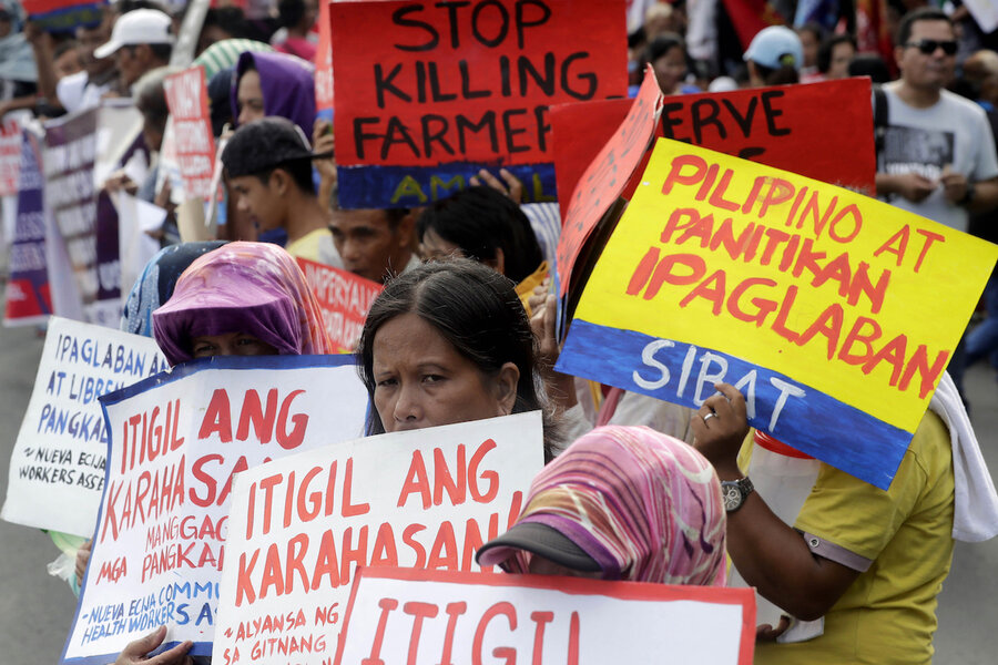 Protests in Philippines ahead of Duterte's state of the nation ...