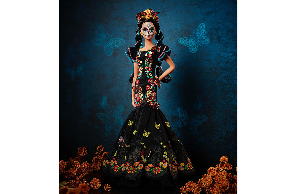 kookai vangeline dress black Handmade Mexican Folklorico Corn Husk Catrina Magnets : Hijas de Jalis –  Muertolandia.com main image 1