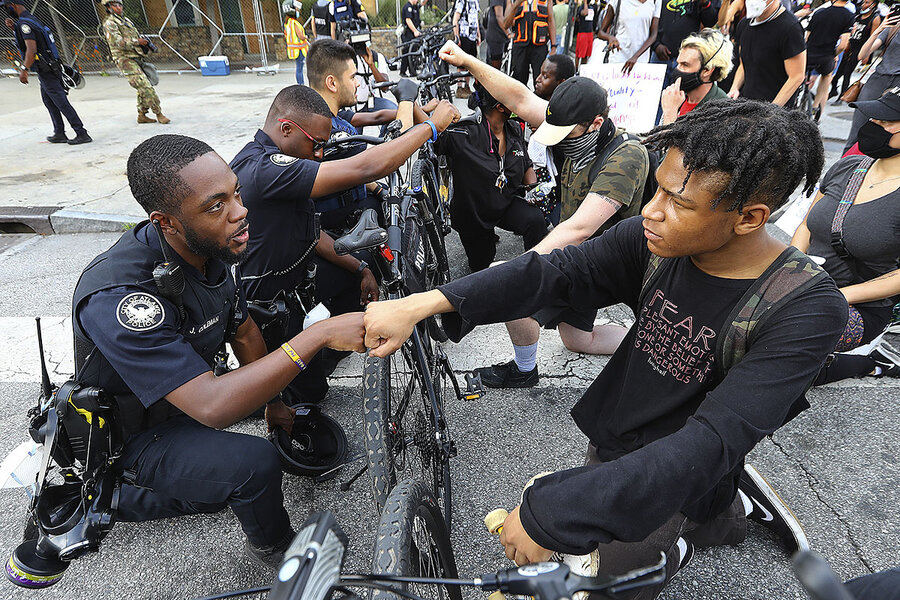 Floyd protests: The promise – and limits – of police taking a knee ...