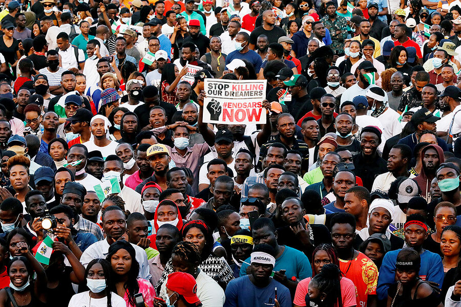 In Nigeria's EndSARS protests, a generation poised to seize the moment - CSMonitor.com