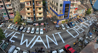 Why Protest Signs In Myanmar Are In English Csmonitor Com