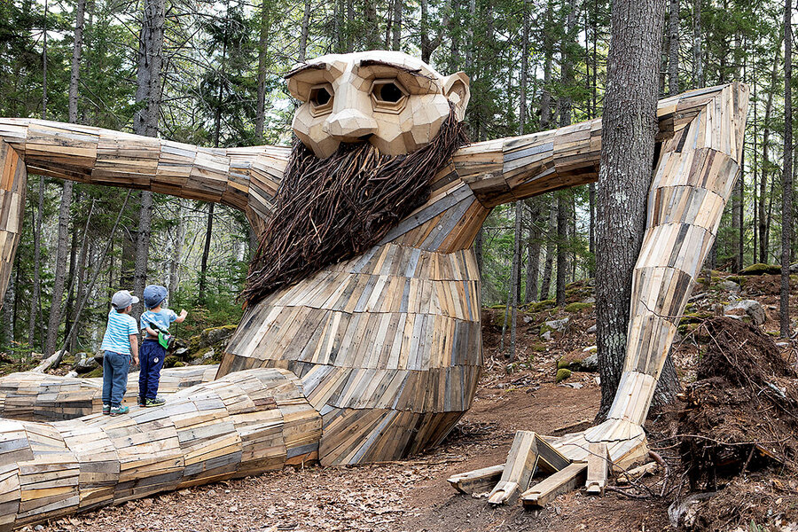 Artist Hides Giant Wooden Sculptures Across Denmark's Forests