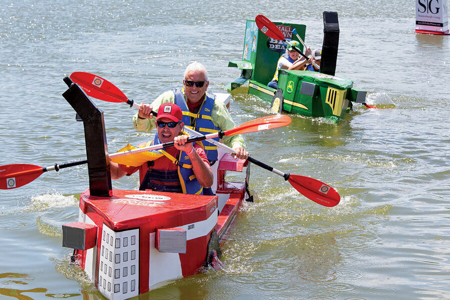 In Pictures: At the cardboard boat regatta, sinking is part of the fun