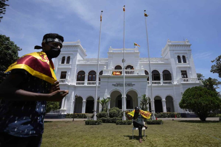 Sri Lankans hope for stability as chaos spirals, president flees