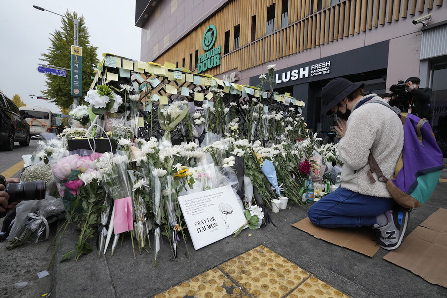 South Koreans seek answers to crowd surge, police apologize