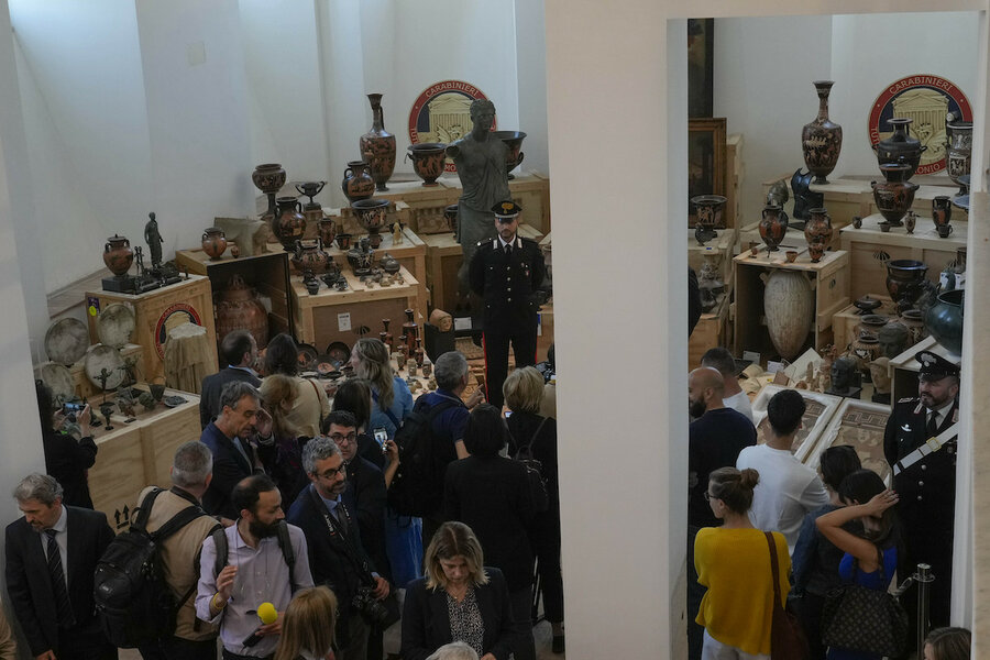 Decades after being looted, $65 million worth of antiquities are brought back to Italy