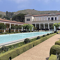 The Getty Villa Museum reopened June 27, 2025, nearly 6 months after it was damaged in the Los Angeles wildfires, in Pacific Palisades. The hills behind the museum are charred from the January fires that destroyed much of the surrounding area.