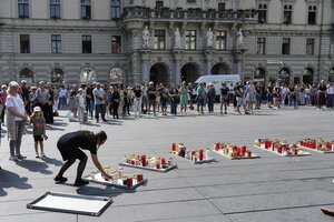 Hundreds lined the central square in Graz, Austria, for a minute of silence for the 10 people killed in a school shooting on June. In a search of the shooter’s home, investigators found a farewell letter, video, and a non-functional pipe bomb.