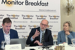 At a Monitor Breakfast, President Trump’s Office of Management and Budget director took a victory lap – and pledged more government cuts to come.