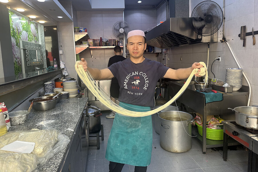 In the land of couscous, pulled noodles from China create a stir
