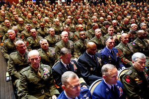 Defense Secretary Pete Hegseth told roughly 800 military leaders that the military is in “decay” and that service members will be held to the “highest male standard.”